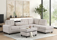 Heights Beige Reversible Sectional Sofa front view in beige fabric
