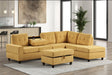 Heights Mustard Reversible Sectional Sofa front angle view