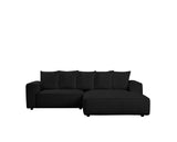 Side view of Romeo Black Sectional Sofa showcasing modern design