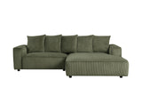 Romeo Olive Sectional sofa, side angled view