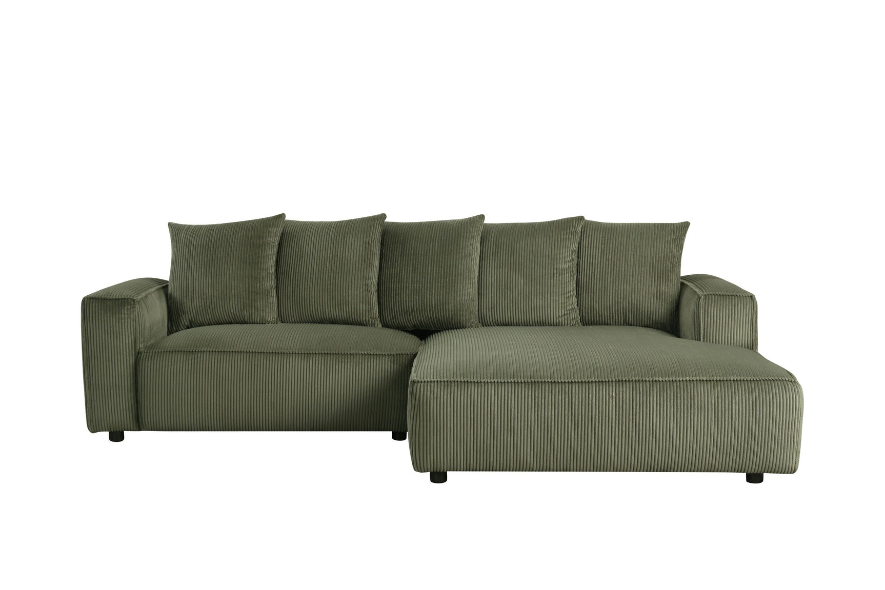 Romeo Olive Sectional sofa, side angled view