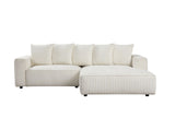 Side view of the Romeo White Sectional sofa showcasing seating depth