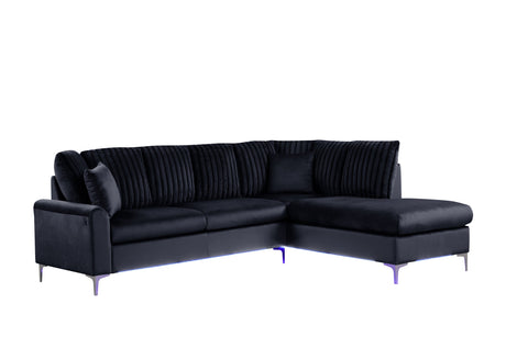 Candy Black LED Sectional Sofa side view
