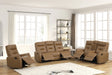 Side angle of Tiger Saddle loveseat in saddle color