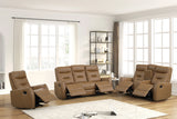 Side angle of Tiger Saddle loveseat in saddle color