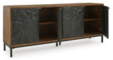 Close-up view of A4000649 Accent Cabinet detailing