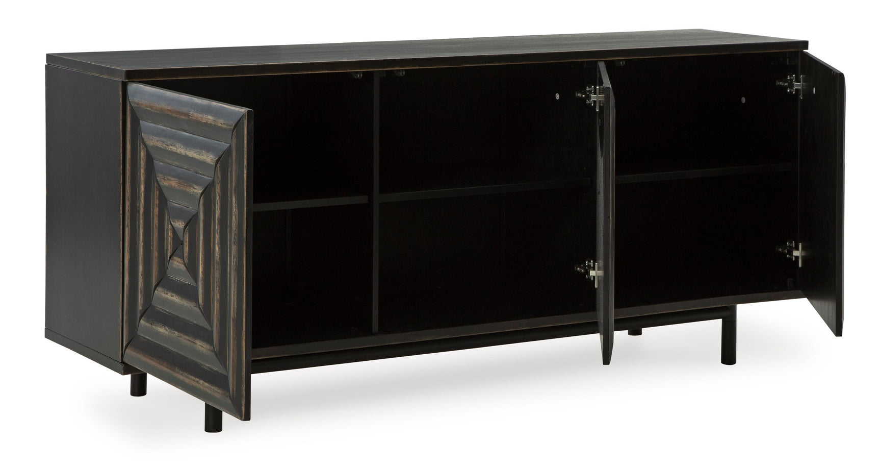 Cabinet drawers and hardware detail