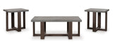 Talisman Gray and Brown Occasional End Tables side view