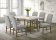 main view of Lola Gray Genuine Marble Table + 6 Chairs furniture