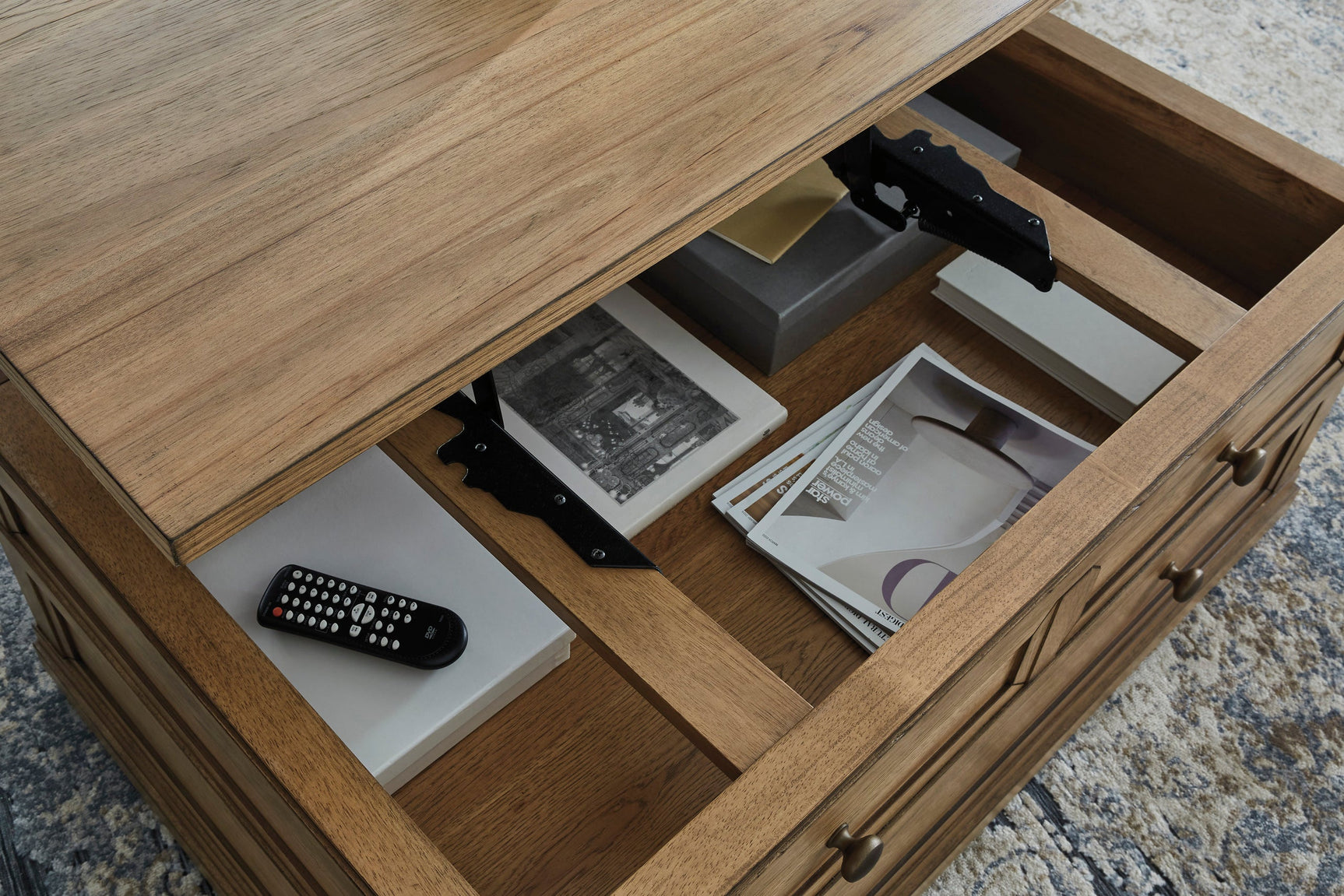 Tomiris occasional table set drawer detail