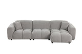 Bella Gray Boucle Sectional sofa side view