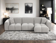 Bella Gray Boucle Sectional sofa front view
