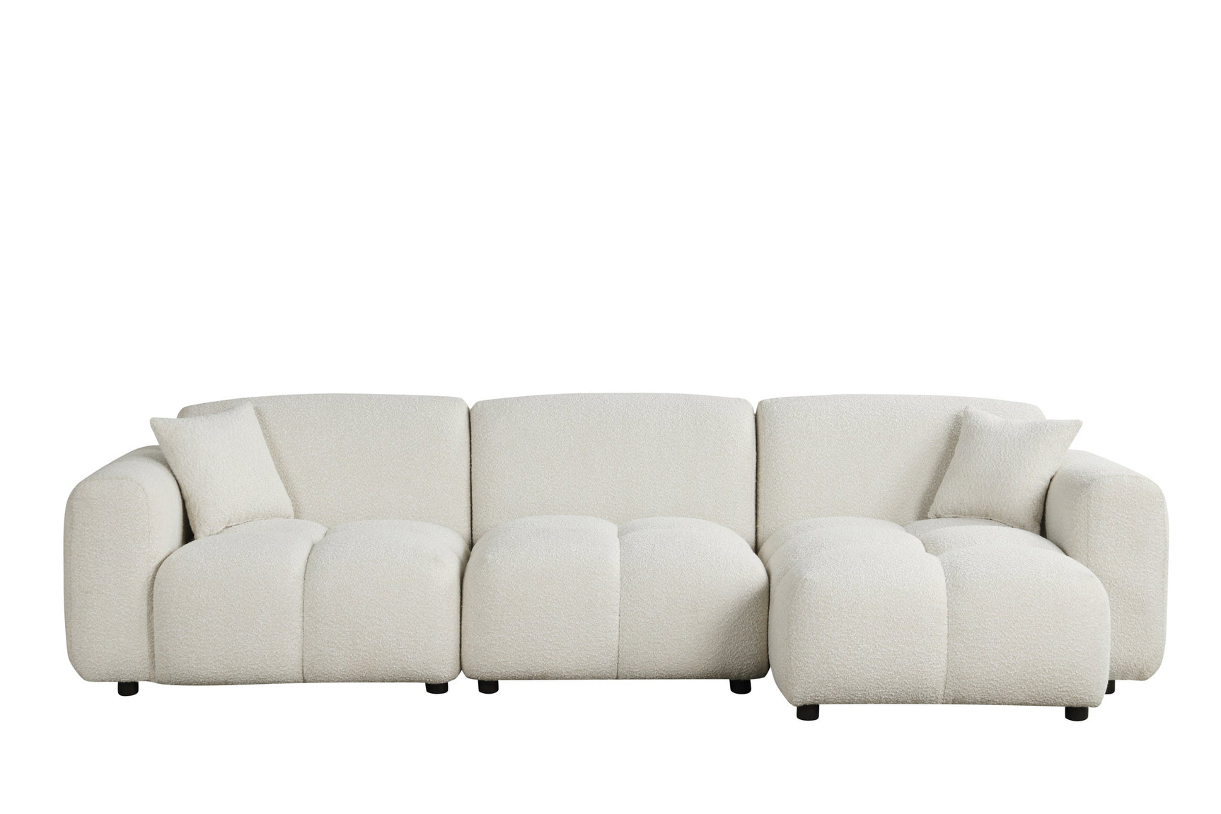 Bella Sand Boucle Sectional sofa side view