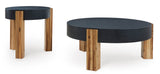 Breenmore Black and Natural End Table side angle