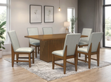 Ditu Cherry rectangular dining table and six chairs - room setting