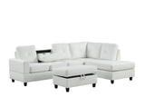 side view of Rocket White PU Reversible Sectional sectional sofa