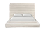 Close-up of beige fabric upholstery on Mariah King Bed