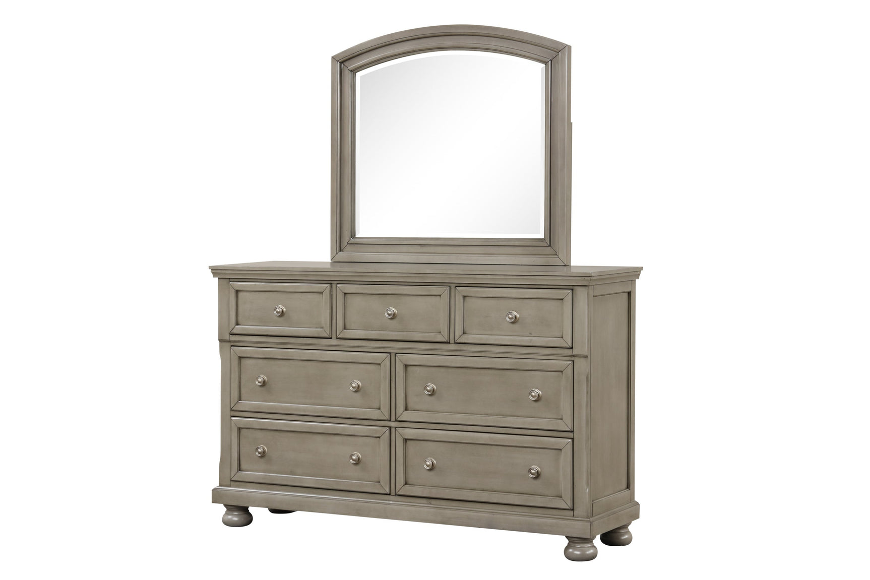 Magnolia Light Gray Storage Sleigh Bedroom Set main bed angle
