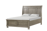 Magnolia Light Gray Storage Sleigh Bedroom Set side view bed