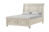 Side view of Magnolia Cream Storage Sleigh Bedroom Set bed