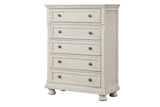 Side angle of Magnolia Cream Storage Sleigh Bedroom Set bed