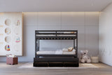 Babylon black twin over twin bunk bed side angle