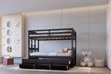 Babylon black twin over twin bunk bed close-up of drawers and trundle