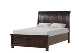 Side view of Magnolia Cherry Storage Sleigh Bedroom Set bed
