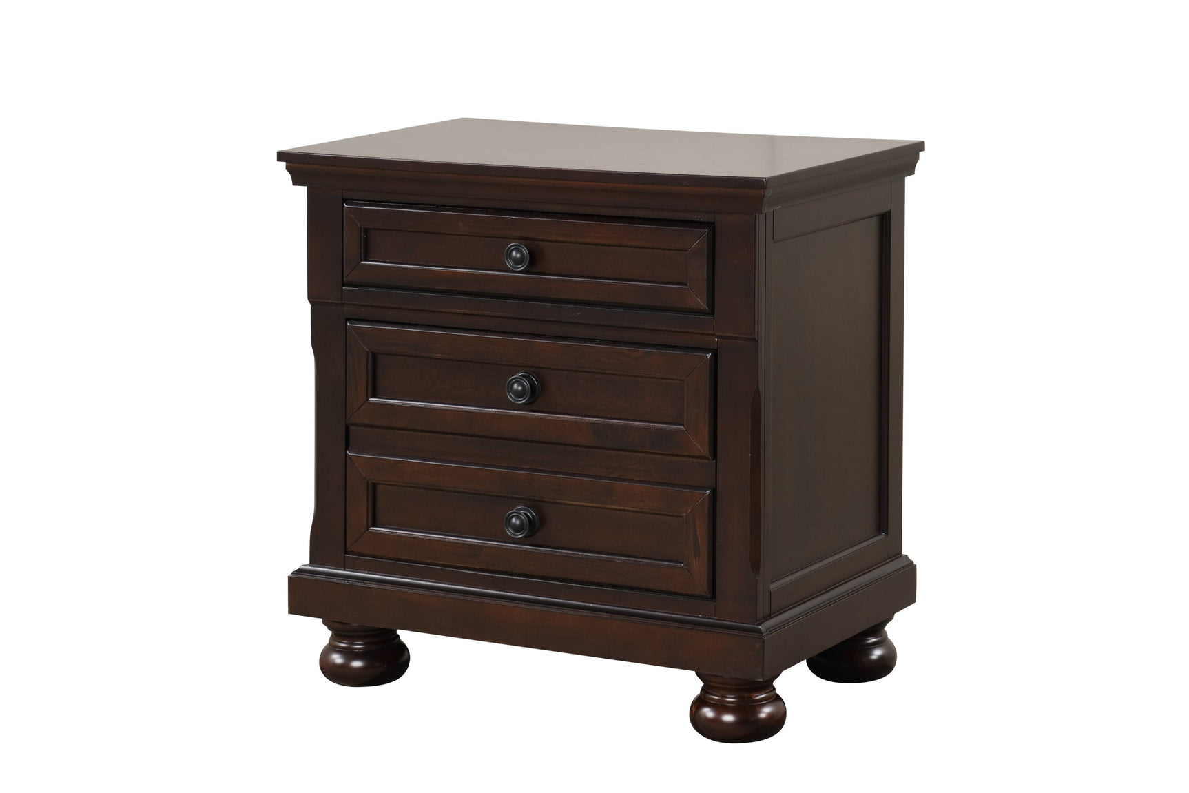 Front view of Magnolia Cherry Storage Sleigh Bedroom Set bed
