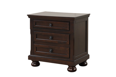 Front view of Magnolia Cherry Storage Sleigh Bedroom Set bed