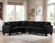 Logan black fabric reversible sectional sofa main view