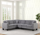 Side view of Logan Gray reversible fabric sectional sofa