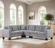 Main view of Logan Gray reversible fabric sectional sofa