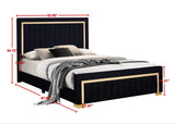Henry Black Upholstered Panel Full Bed in bedroom setting