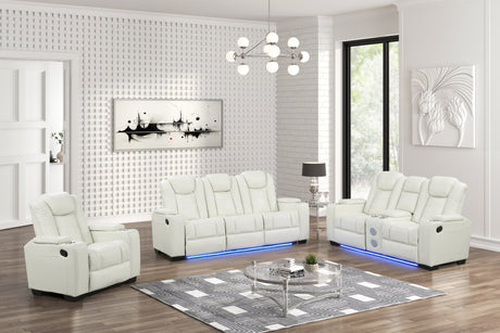 Stefano loveseat with Bluetooth speaker close-up