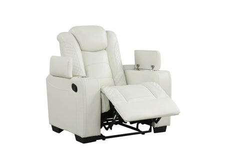 LED lights under footrest on Stefano reclining set