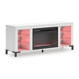 TV stand illuminated with white LED lighting
