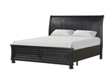 Side view of Magnolia Black Storage Sleigh Bedroom Set bed