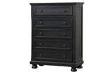 Side view of Magnolia Black Storage Sleigh Bedroom Set bed