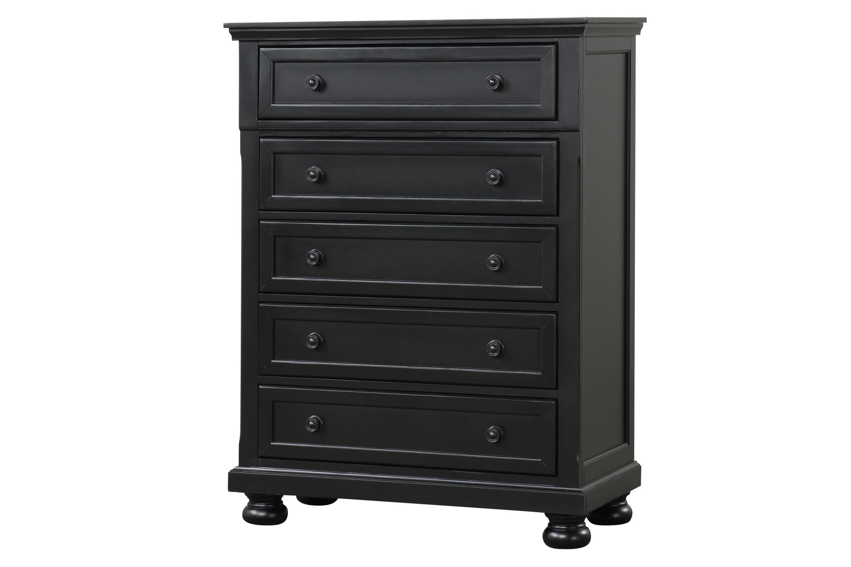 Side view of Magnolia Black Storage Sleigh Bedroom Set bed