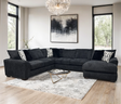 Ayesi Black Oversized Sectional Sofa main view