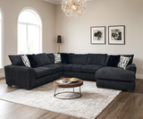 Ayesi Black Oversized Sectional Sofa side view
