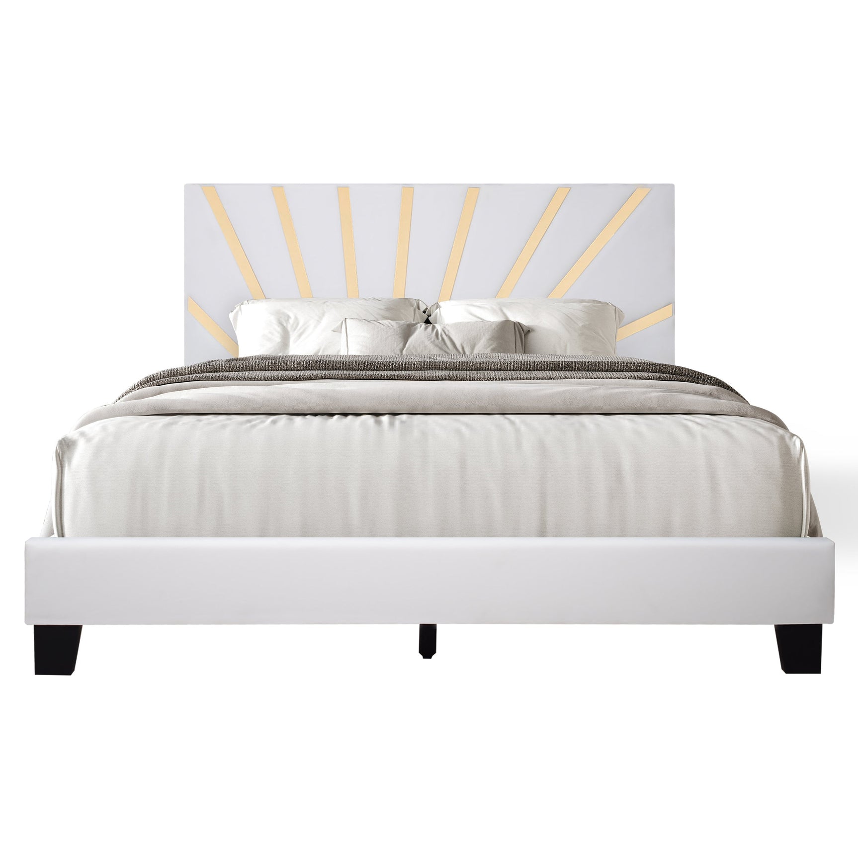 Detailed look at white velvet fabric texture on Nico bed