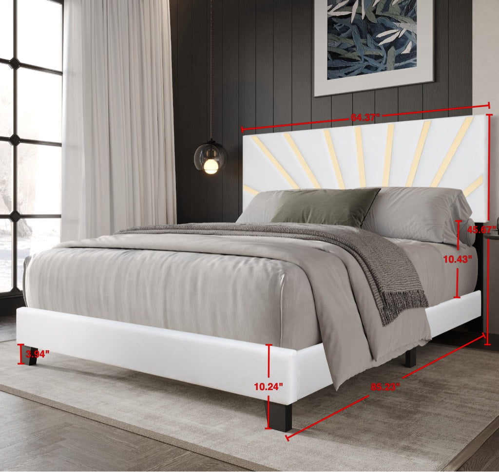 Nico king platform bed displayed in modern bedroom setting
