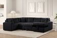 Side angle of Forever Black Fabric Sectional Sofa