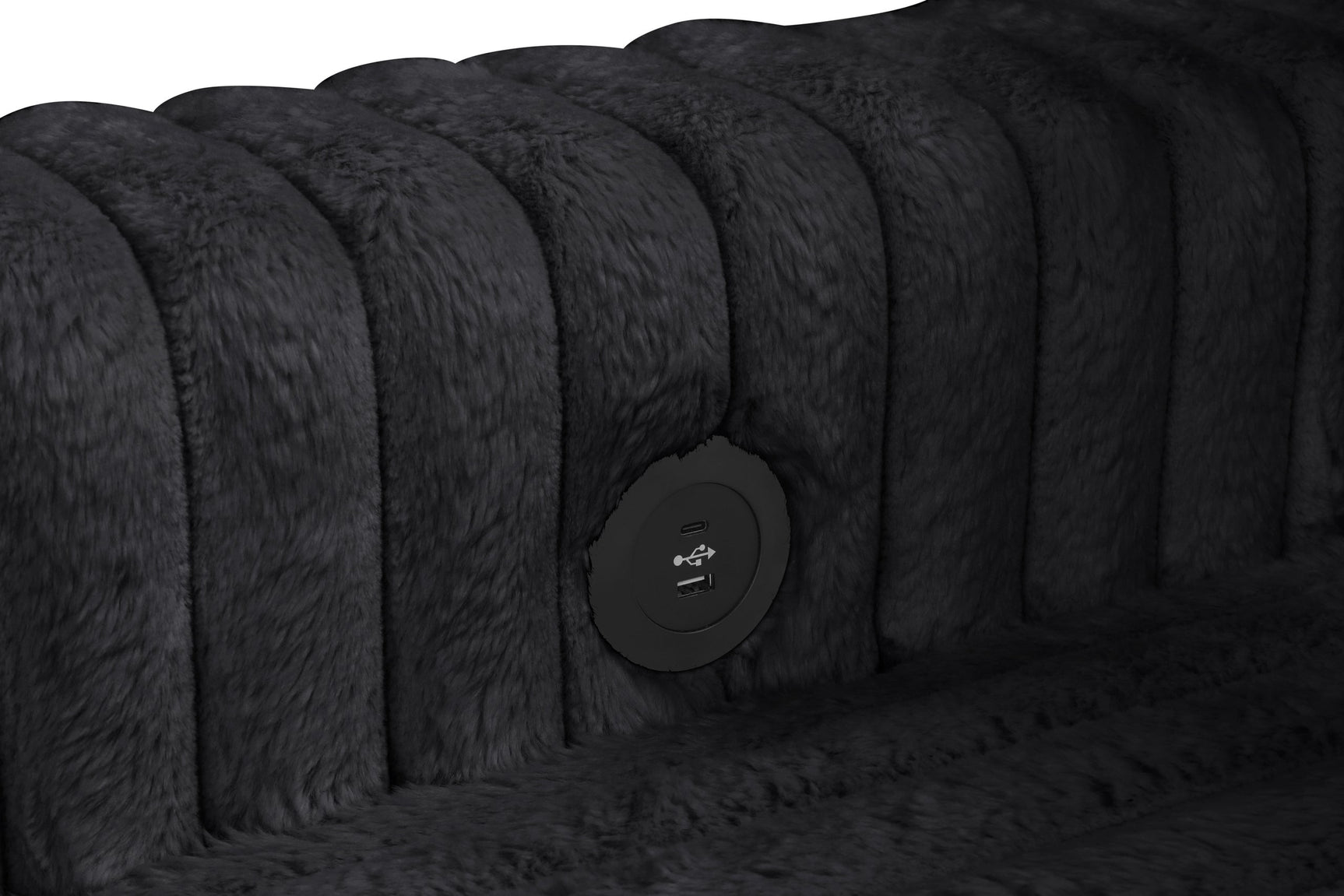 Room view of Forever Black Fabric Sectional Sofa