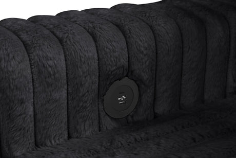 Room view of Forever Black Fabric Sectional Sofa