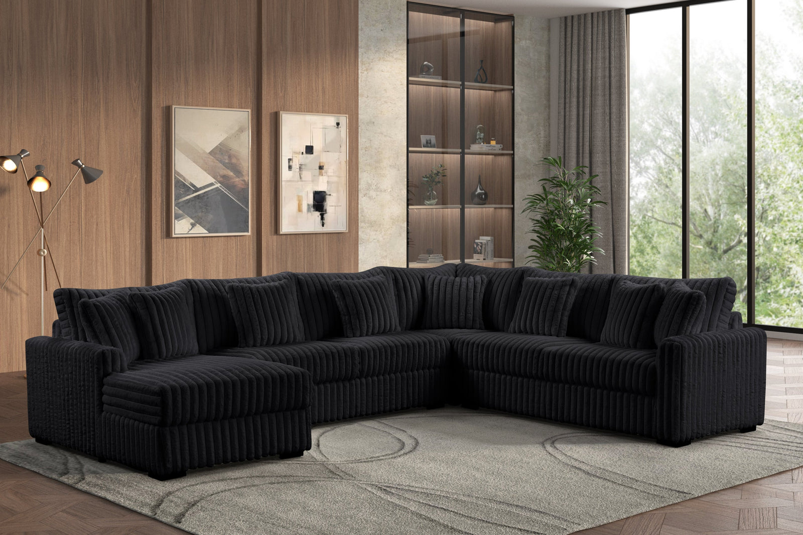 main view of Solana Black Sectional sectional sofa