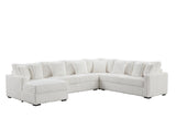 Side view of Solana Beige sectional sofa showing oversized seating and fabric texture