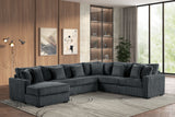 main view of Solana Charcoal Fabric Sectional sectional sofa